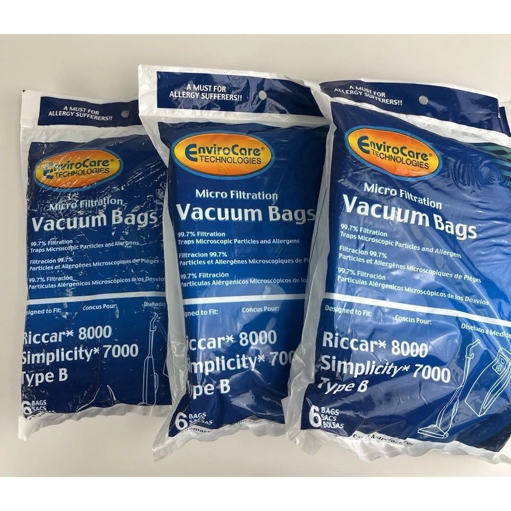 18 Riccar 8000 / Simplicity 7000 Type B Vaccum Bags Upright Commercial Vacuum